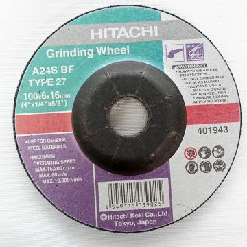 Hitachi Depressed Center Wheels, 401943, A24S BF, 100MM