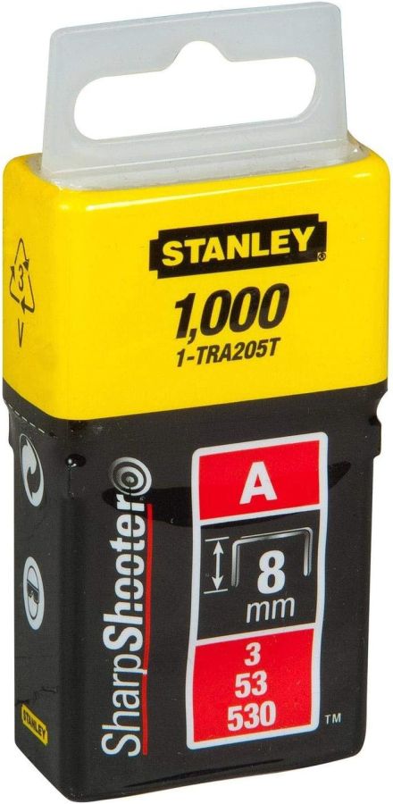 Stanley Type A Light Duty Staple Box, 1-TRA205T, 1000Pcs