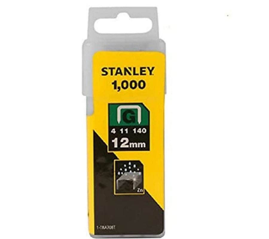 Stanley Type G Heavy Duty Staple Box, 1-TRA708T, 12MM, 1000 Pcs/Box