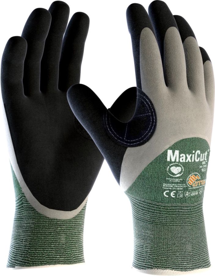 ATG MaxiCut® Oil™ 34-305 Cut Resistant Safety Gloves, 3/4 Coated Knitwrist, Thickness 1.30 mm, Size 6 (XS) Length 210 mm