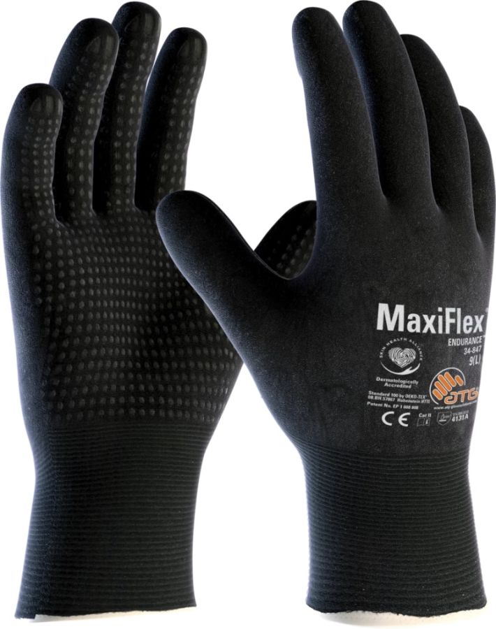 ATG MaxiFlex® Endurance™ 34-847 Cut Resistant Safety Gloves, Driver Style Knitwrist, Thickness 1.10 mm, Size 11 (XXL) Length 250 mm