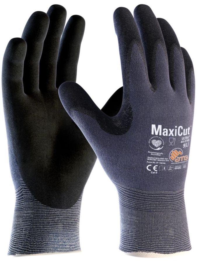 ATG MaxiCut® Ultra™ 44-3745 Cut Resistant Safety Gloves, Palm Coated Knitwrist, Thickness 1.00 mm, Size 5 (XXS) Length 195 mm