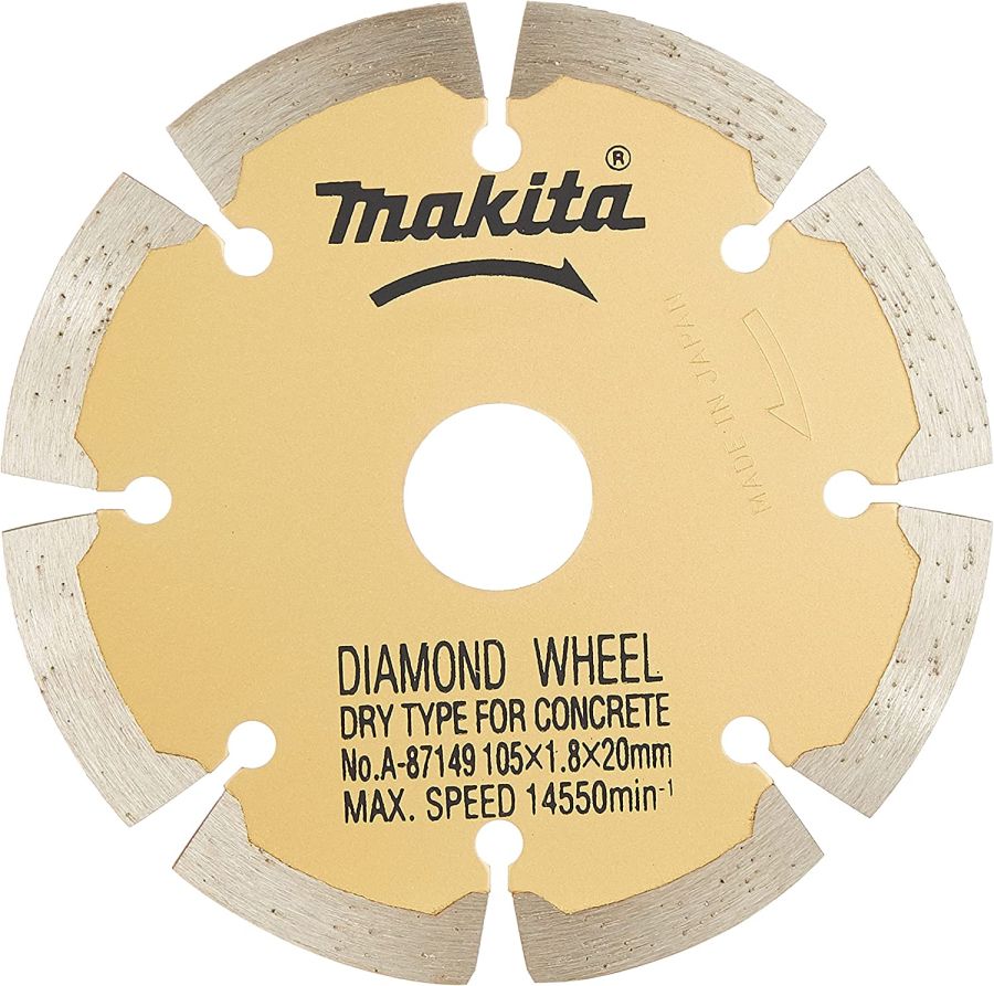 Makita Segmented Diamond Blade, A-87149, Dry, 105MM, Gold