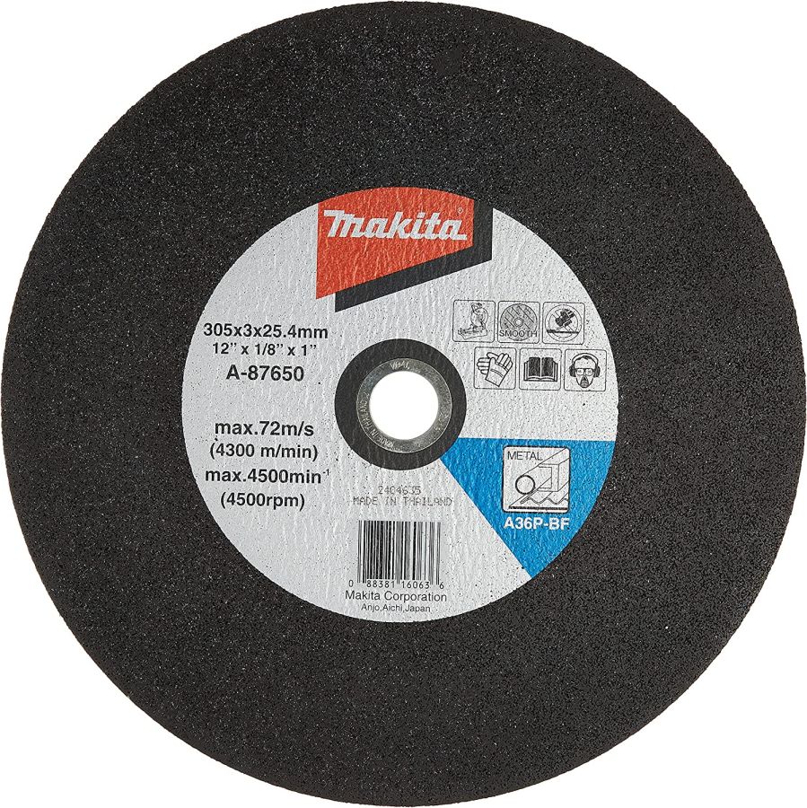 Makita Abrasive Cut Off Wheel, A-87650, A36P, 305mm, PK25