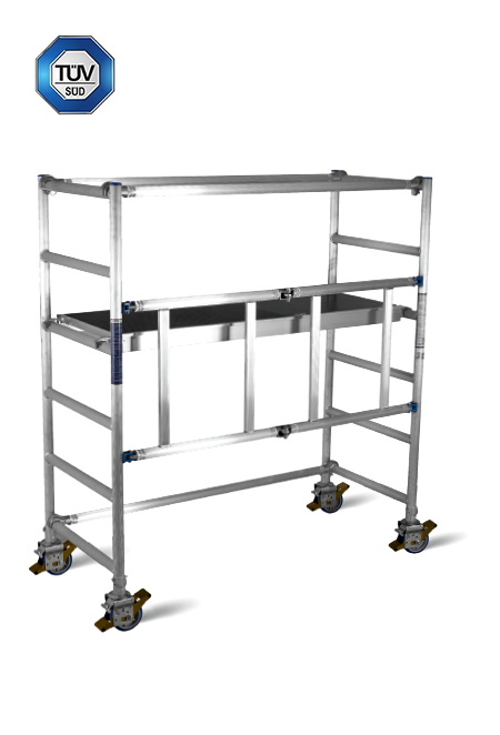 Topman Folding Scaffolding AMFS2 with 225 KG Loading Capacity and Tower Height 2 Mtrs, Width 800mm, Length 1800mm