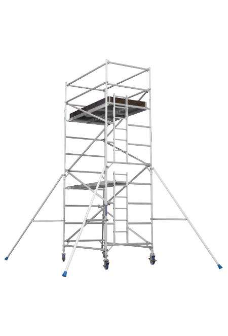 KT Plus Mobile Wide Scaffolding KTAMWS2 with 225 KG Loading Capacity, Tower Height 2 Mtrs, Base Size 1.4 x 2.5 Mtrs, Platform Height 1 Meter