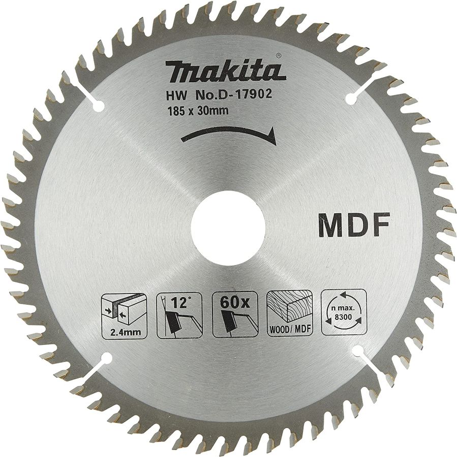 Makita MDF Cutting Blade, D-17902, 185x30MM, 60 Teeth