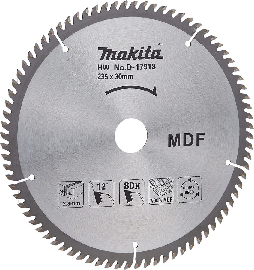 Makita MDF Cutting Blade, D-17918, 235x30MM, 80 Teeth