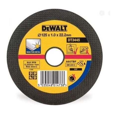 Dewalt Cutting Disc, DT3445-QZ, A60TBF, 125x22.2x1MM