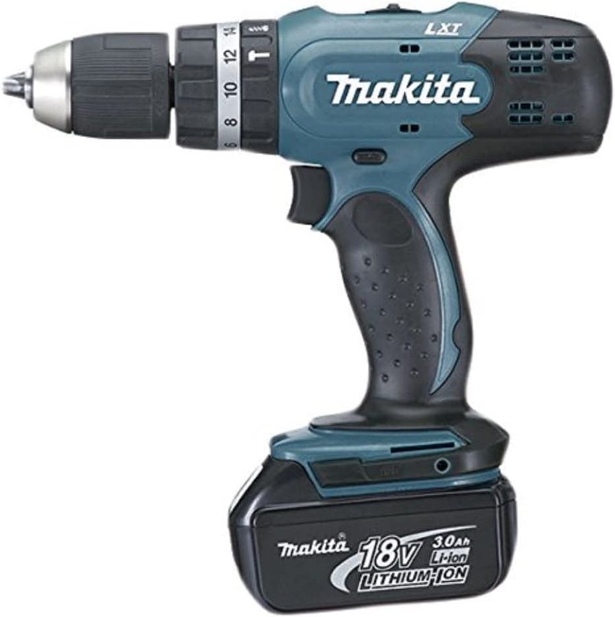 Makita Cordless Hammer Drill With 3Ah Battery and Charger, DHP453RFE, 13MM, 18V