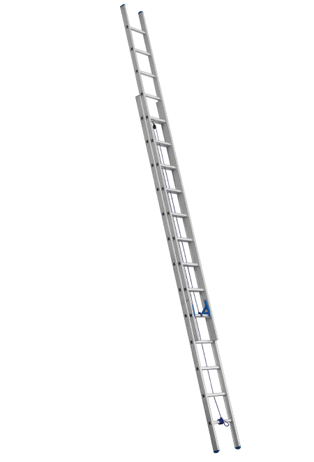 KT Plus 5+5 Steps Double Section Straight Ladder KTDSSTAL5 with 150 KG Loading Capacity, Height 2900mm and Width 400mm