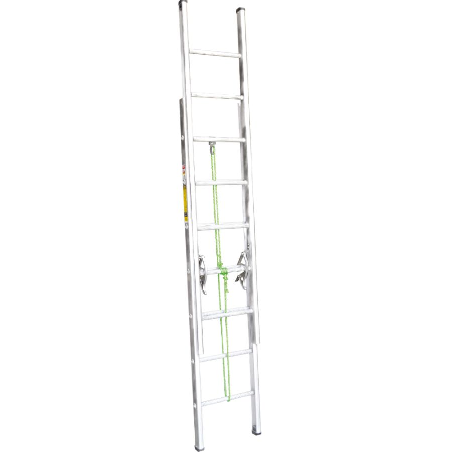 EMC Double Extension Ladder, EHEL-18, Aluminum, 1 Side, 18 Steps, 8.5 Mtrs, 113.39 Kgs