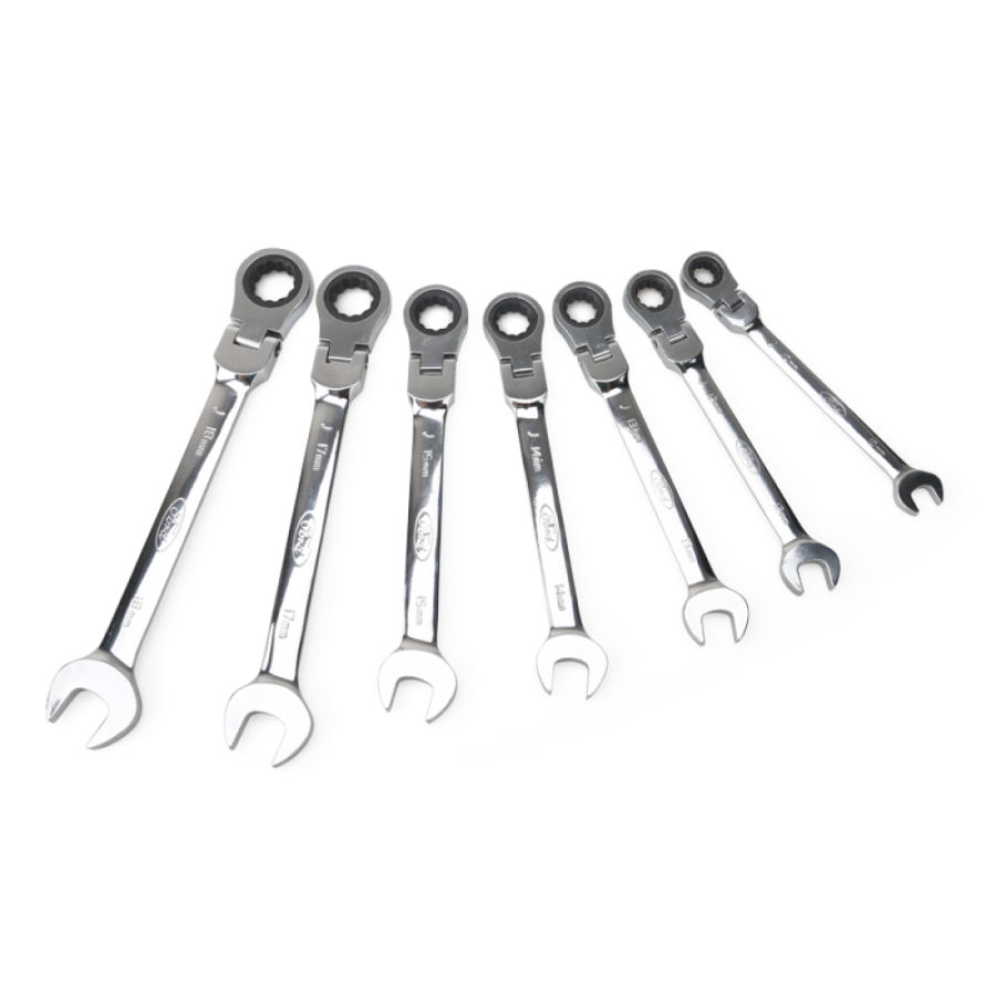 Ford Ratcheting Geared Wrench Set, FHT0105MM, 7PCS