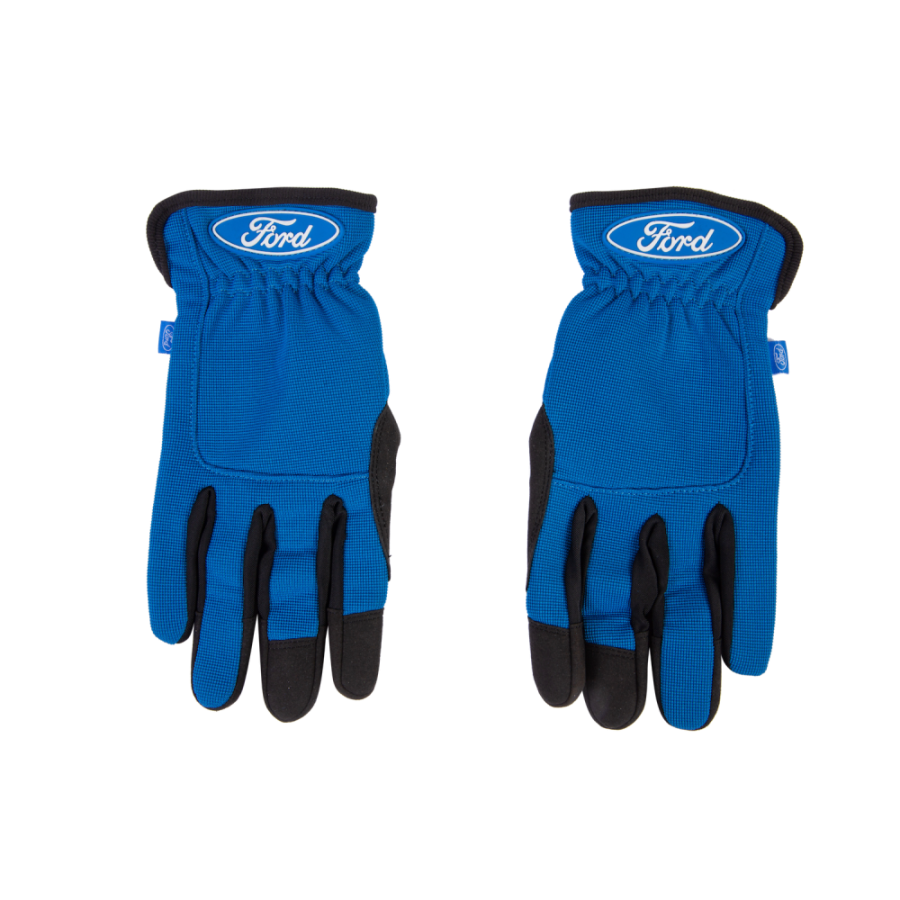 Ford Fast Fit Gloves, FHT0395, M, Black and Blue