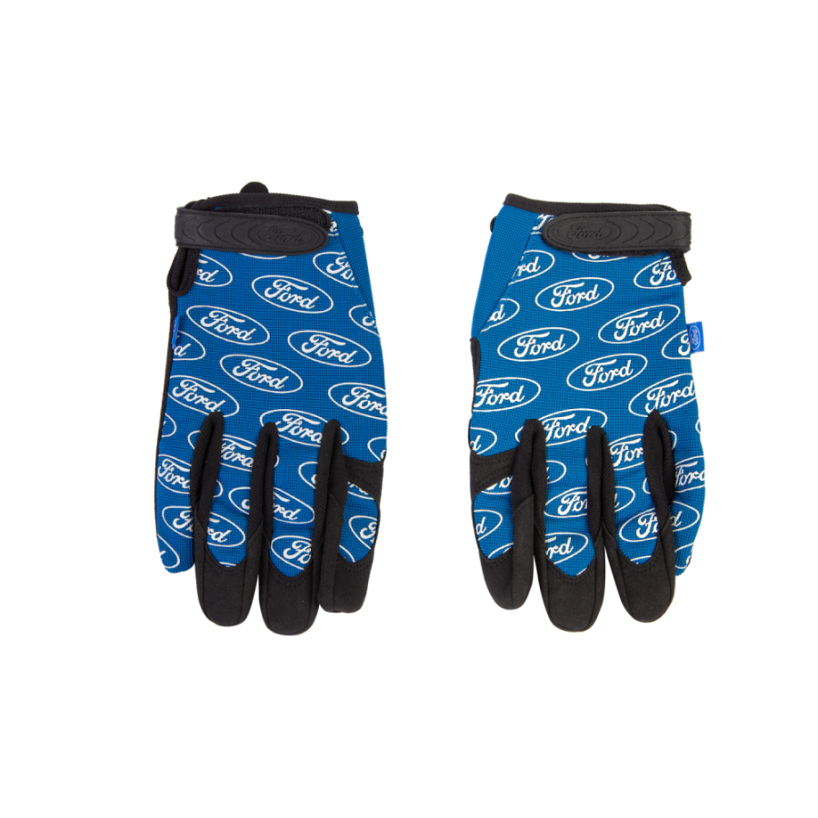 Ford GRIP Gloves, FHT0399, XL, Black and Blue