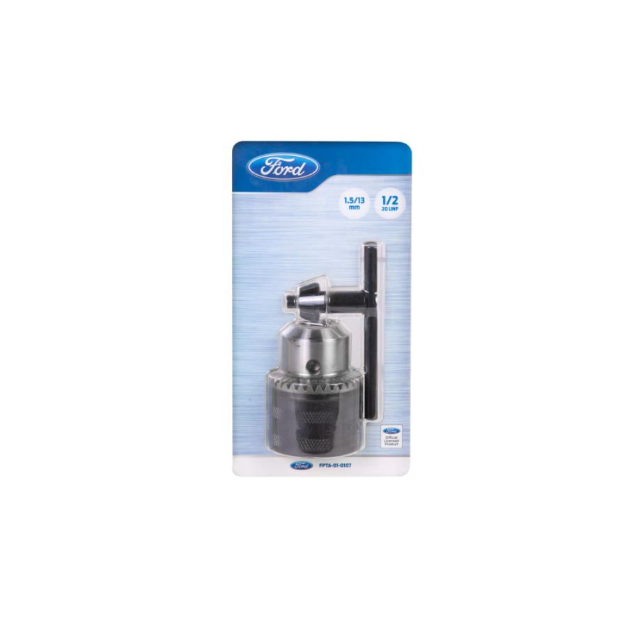 Ford Drill Key Chuck, FPTA-01-0107, 1.5-13MM, Black and Silver