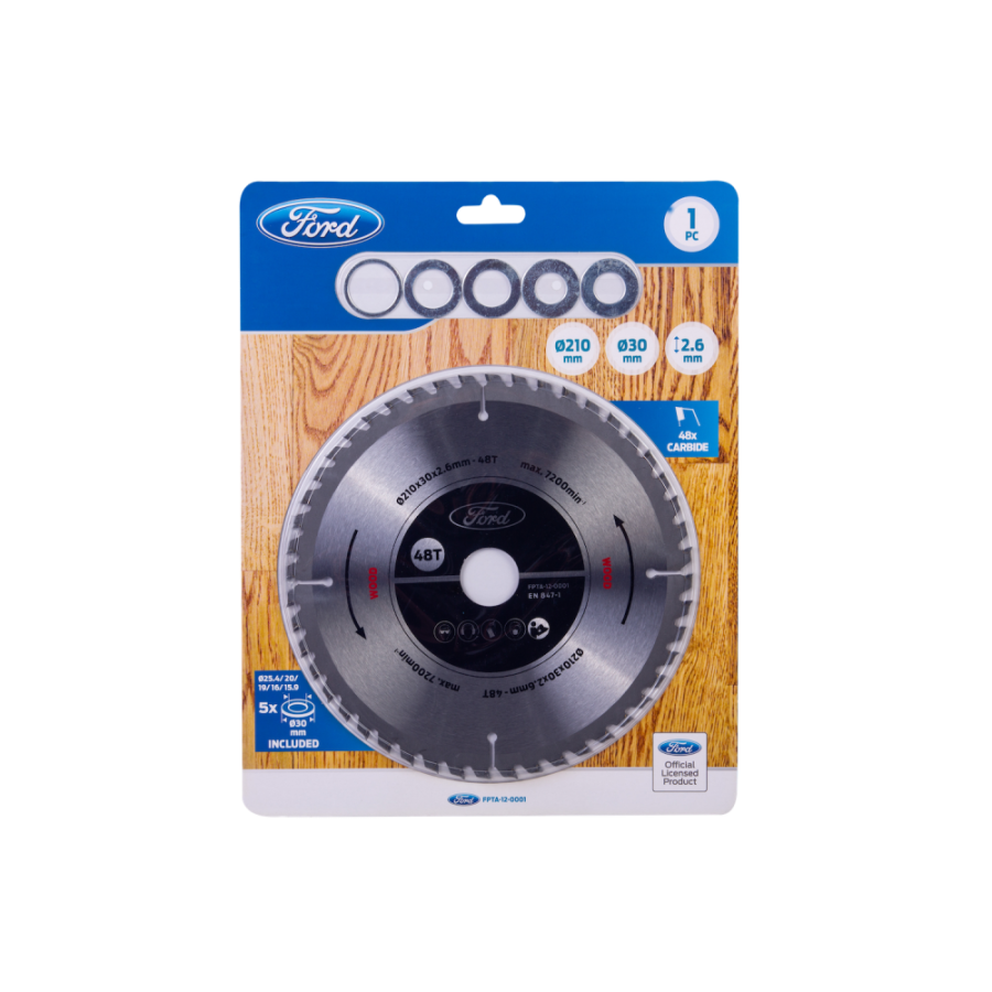 Ford Circular Saw Blade, FPTA-12-0001, 210MM, Grey