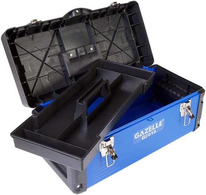 Gazelle Pro Tool Box With Tray, G2019, 20 Inch, Black/Blue