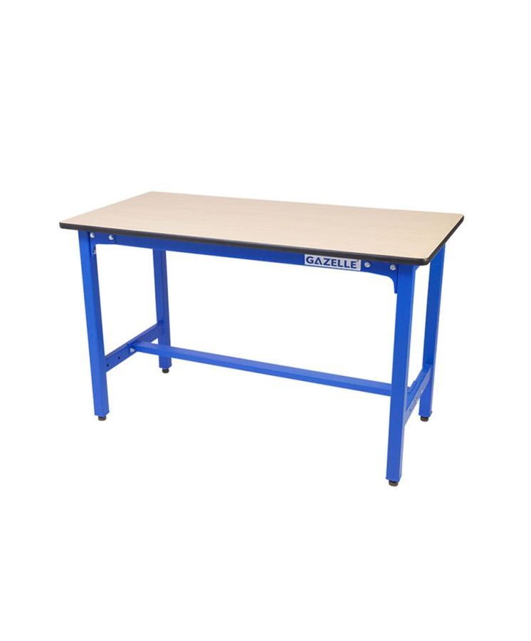 Gazelle Wood Top Workbench With Steel Frame, G2601, 47 Inch, Blue/Beige