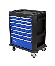 Gazelle Heavy Duty Rolling Tool Cabinet, G2906, 27.2 Inch, 7 Drawer, Black/Blue