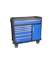 Gazelle Heavy Duty Rolling Tool Cabinet, G2909, 42.9 Inch, 7 Drawer, Black/Blue