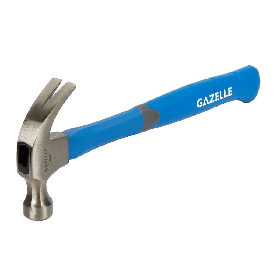 Gazelle Curved Claw Hammer With Fiberglass Handle, G80166, 16 Oz