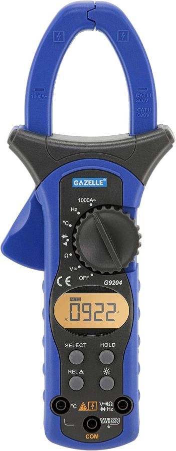 Gazelle Auto Range Digital Clamp Meter, G9204, 1000A