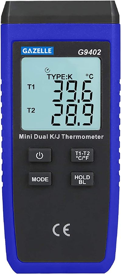 Gazelle Mini Dual Input Digital Thermometer, G9402, -50 to 1300 Deg.C