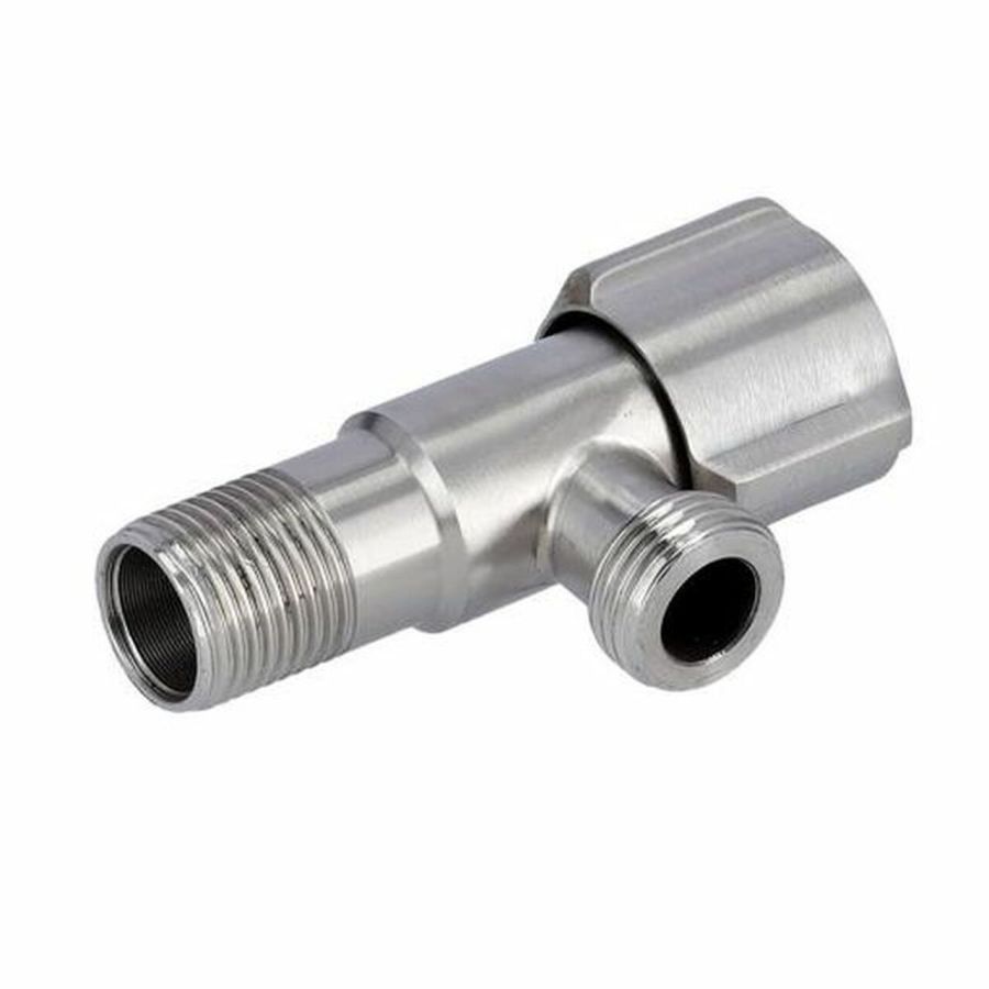 Geepas Angle Valve, GSW61080, Brass/Stainless Steel, Silver