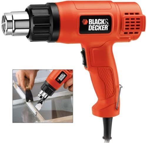 Black & Decker Corded 2 Mode Heat Gun for Stripping Paint, Varnishes & Adhesives, KX1650-B5, 1750W, 2 Years Warranty