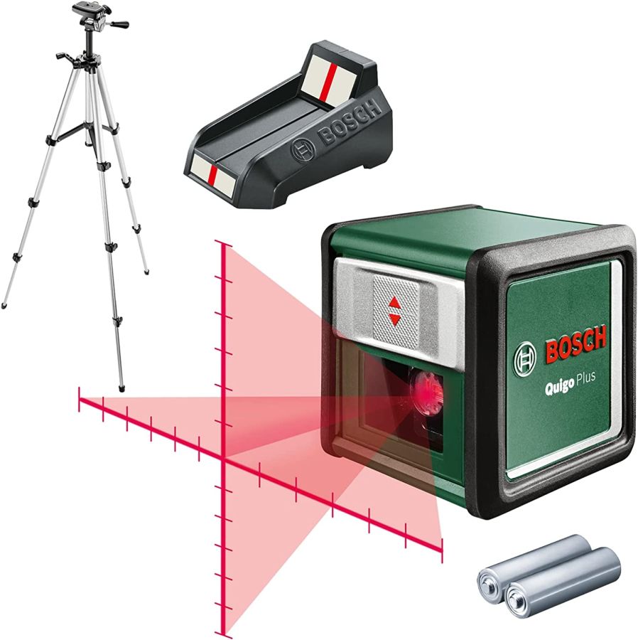 Bosch Cross Line Laser With Tripod, Quigo Plus, 7 Mtrs
