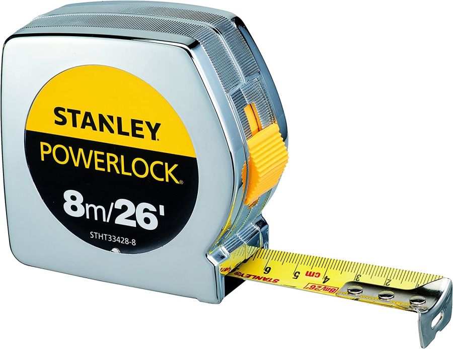 Stanley Powerlock Measuring Tape, STHT33428-8, 8 Mtrs
