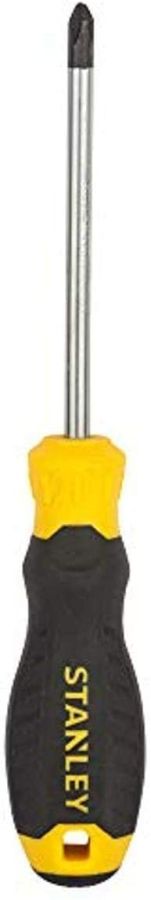 Stanley Screwdriver, STMT60809-8, Cushion Grip, PH2 x 100MM, Black and Yellow