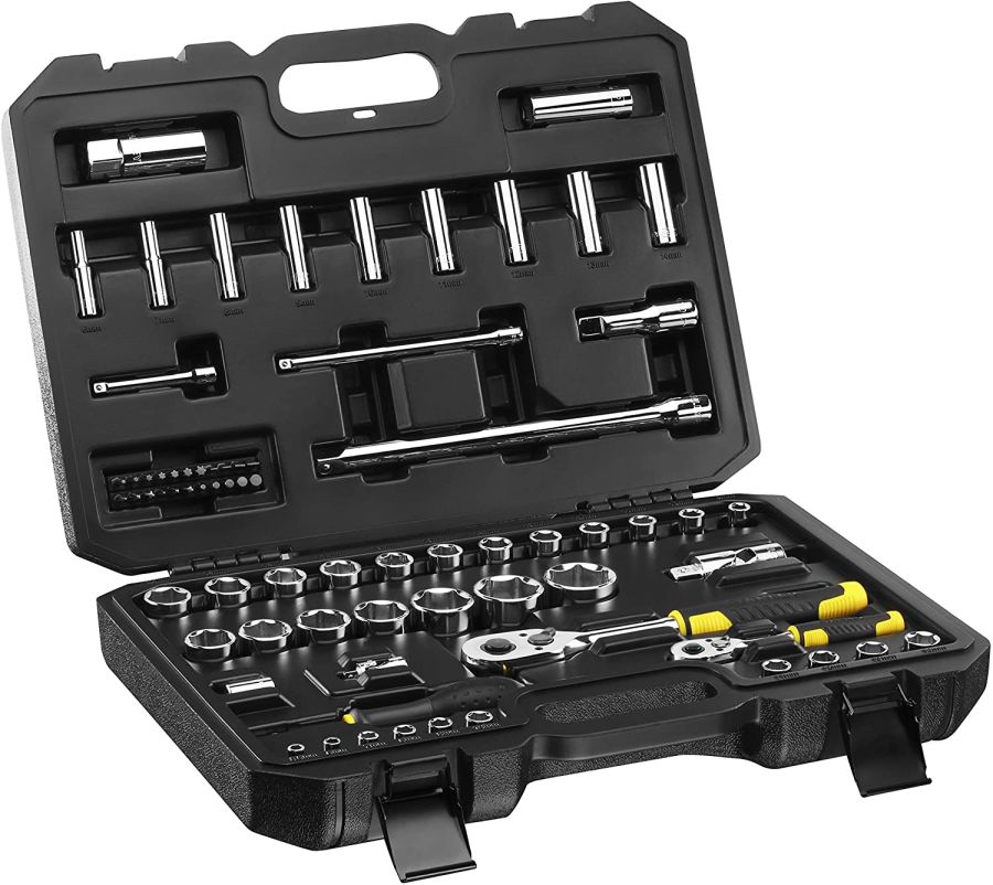 Stanley 72Pc Socket Wrenches Set, Silver/Black, STMT82831-1 72 Pieces