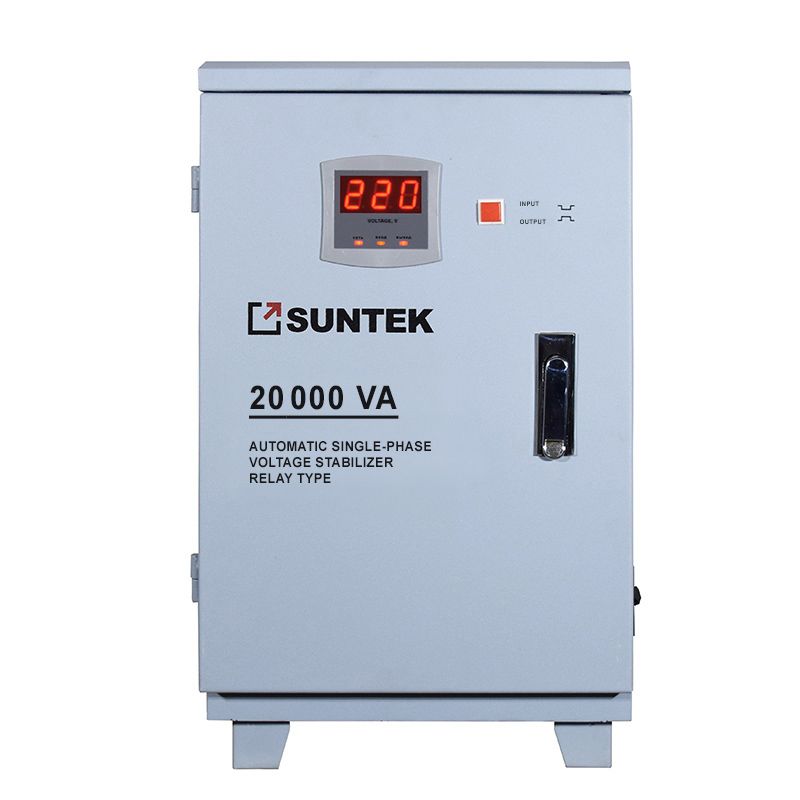 Suntek TM-20000VA Relay Type Voltage Stabilizer, Rated Power 20000 VA, Input Voltage Range 120-285 V, Maximum Current 100 A