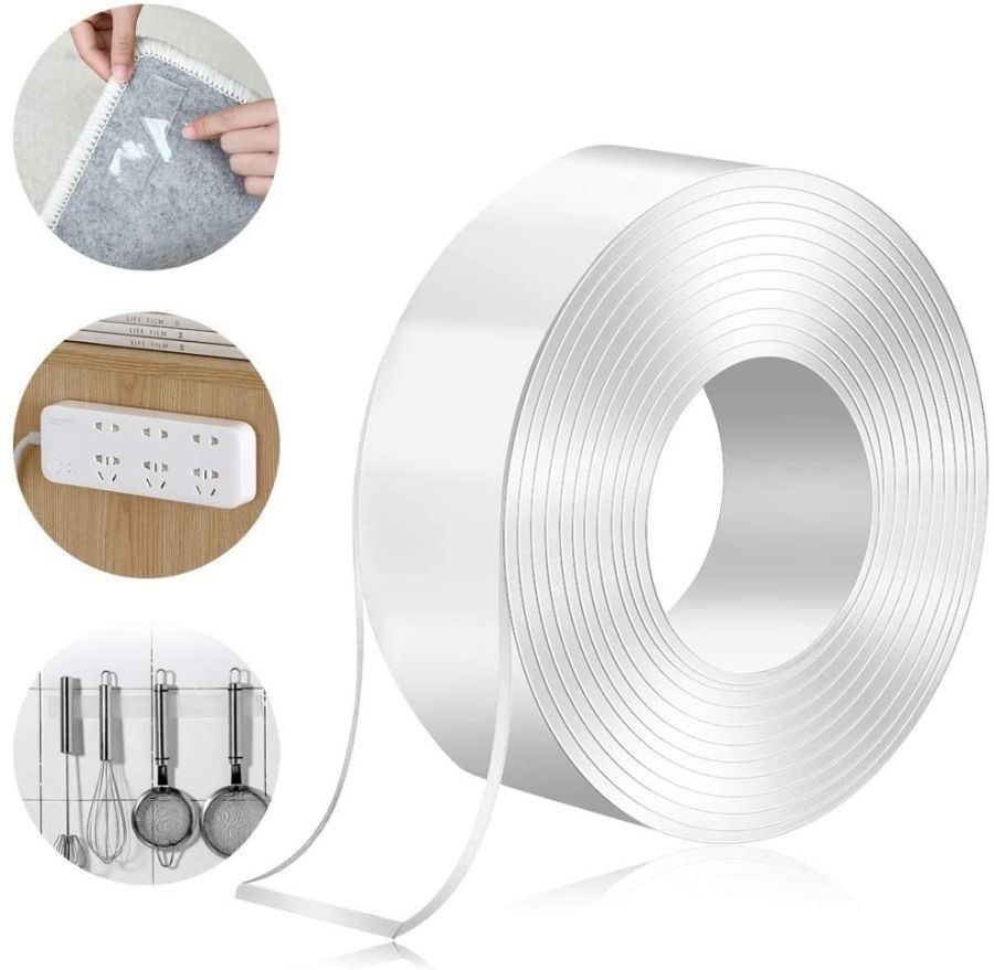 Torix 3 Meter Magic Improvement Double Sided Tape Mounting Transparent Trace Less Acrylic Reuse Washable Waterproof Adhesive Tape 3M