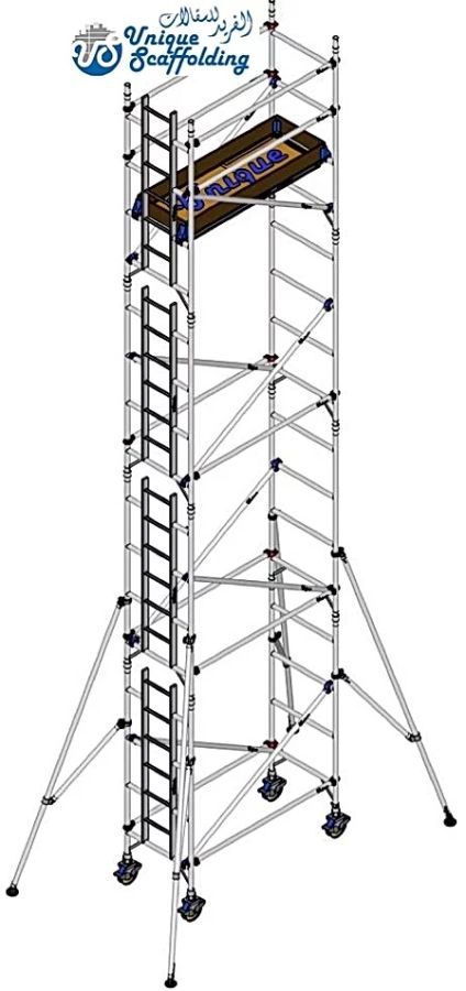 Unique Single Width Scaffolding Tower, USSW, Aluminium, 8.30 Mtrs, 250 Kg