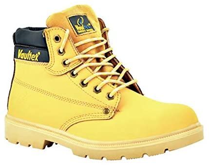Vaultex High Ankle Steel Toe Safety Shoes, 11K, Size42, Honey